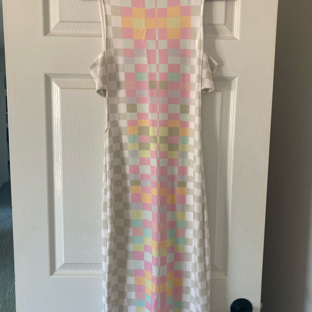 Mara Hoffman Pastel Checkered MIDI Dress